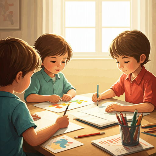 Kinder beim kreativen Lernen